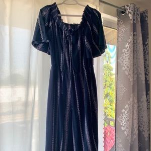 Cropped off the shoulder jumpsuit